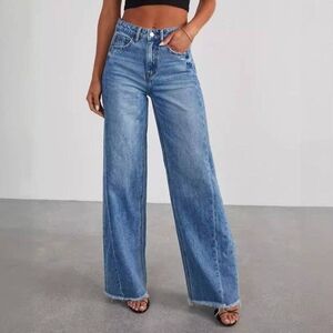 Classic Blue Wide-Leg Jeans